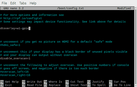 Raspberry Pi - Boot config w1-gpio
