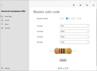 Electrical Calculations - Resistor color code