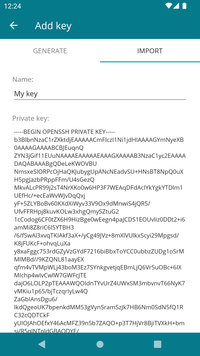 RaspController - Import SSH key