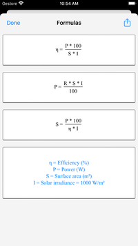 Photovoltaic Calculations - Formulas