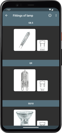 Lighting Calculations - Fittings of lamp