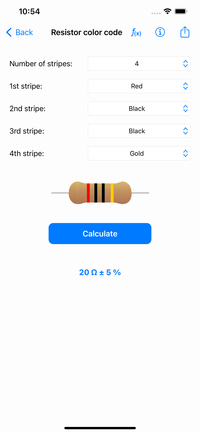 Electrical Calculations - Resistor color code