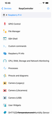RaspController - List of features