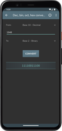 Computer Science Calculations - Dec bin oct hex conversion