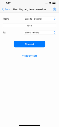 Computer Science Calculations - Dec bin oct hex conversion
