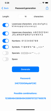 Computer Science Calculations - Password generation